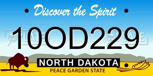 10OD229 North Dakota License Plate