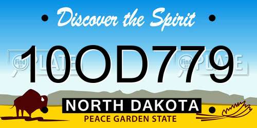 10OD779 North Dakota License Plate