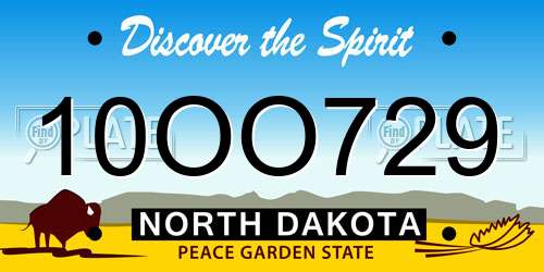 10OO729 North Dakota License Plate