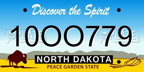 10OO779 North Dakota License Plate
