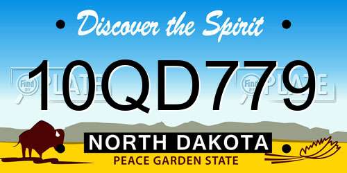 10QD779 North Dakota License Plate
