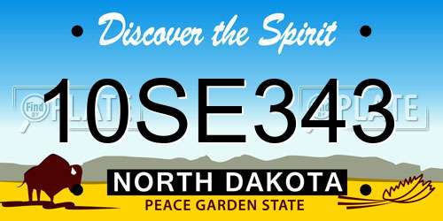 10SE343 North Dakota License Plate