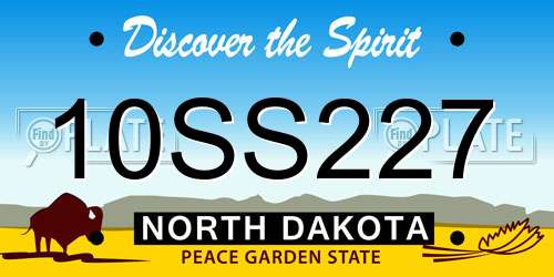 10SS227 North Dakota License Plate