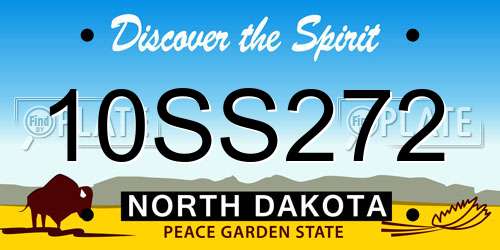 10SS272 North Dakota License Plate
