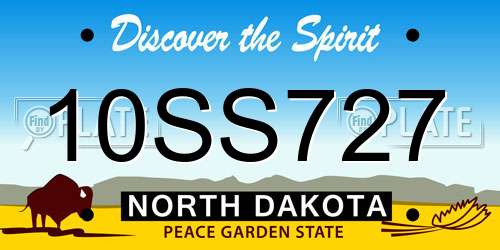 10SS727 North Dakota License Plate