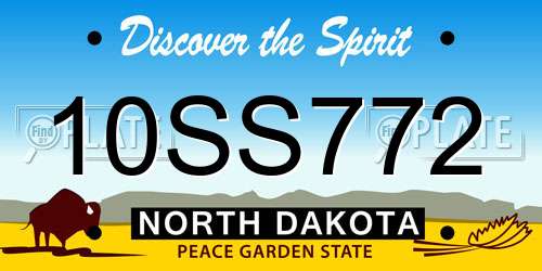 10SS772 North Dakota License Plate