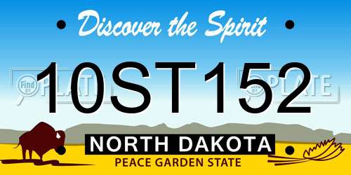 10ST152 North Dakota License Plate