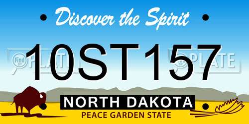 10ST157 North Dakota License Plate