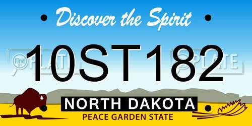 10ST182 North Dakota License Plate