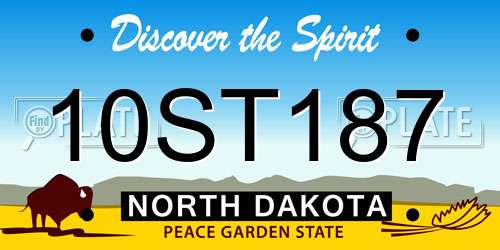 10ST187 North Dakota License Plate
