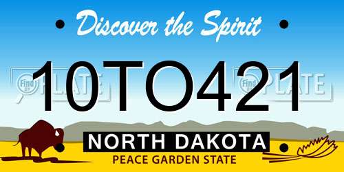 10TO421 North Dakota License Plate