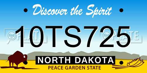 10TS725 North Dakota License Plate
