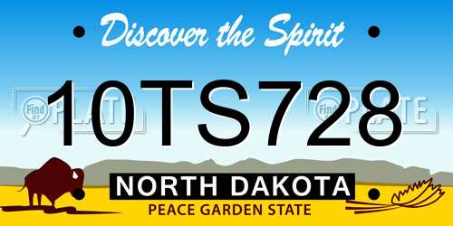 10TS728 North Dakota License Plate