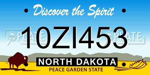 10ZI453 North Dakota License Plate
