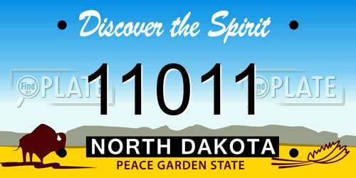 11011 North Dakota License Plate