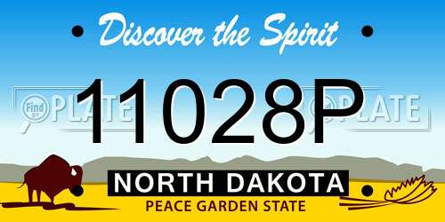 11028P North Dakota License Plate