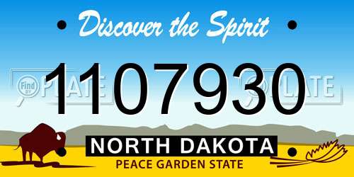 1107930 North Dakota License Plate