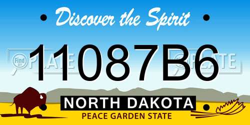 11087B6 North Dakota License Plate