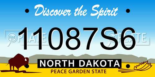 11087S6 North Dakota License Plate
