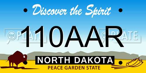 110AAR North Dakota License Plate
