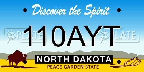 110AYT North Dakota License Plate