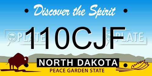 110CJF North Dakota License Plate