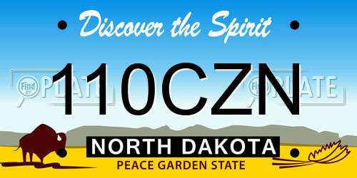 110CZN North Dakota License Plate