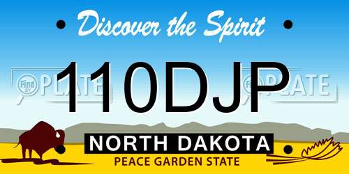 110DJP North Dakota License Plate