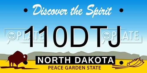 110DTJ North Dakota License Plate