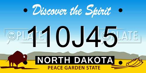 110J45 North Dakota License Plate