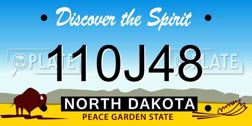 110J48 North Dakota License Plate