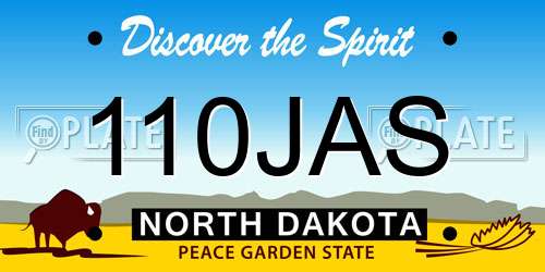 110JAS North Dakota License Plate