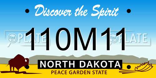 110M11 North Dakota License Plate
