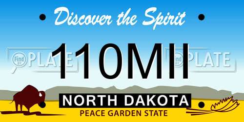 110MII North Dakota License Plate