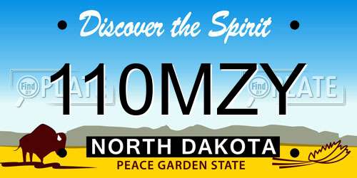 110MZY North Dakota License Plate