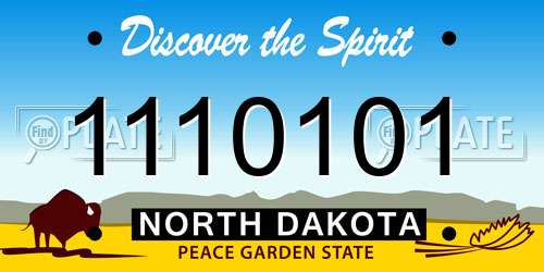 1110101 North Dakota License Plate