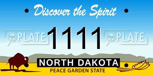 1111 North Dakota License Plate