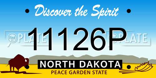 11126P North Dakota License Plate