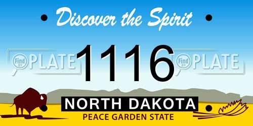 1116 North Dakota License Plate