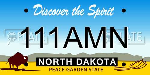 111AMN North Dakota License Plate
