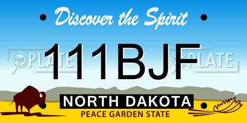 111BJF North Dakota License Plate