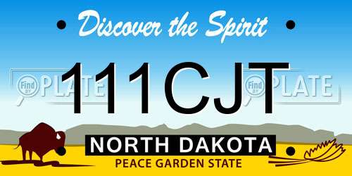111CJT North Dakota License Plate