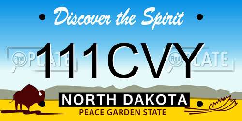 111CVY North Dakota License Plate