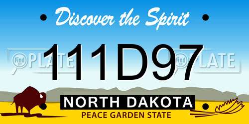 111D97 North Dakota License Plate