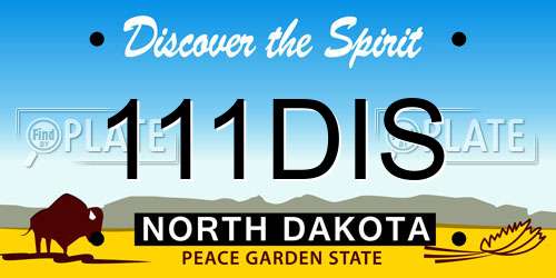 111DIS North Dakota License Plate