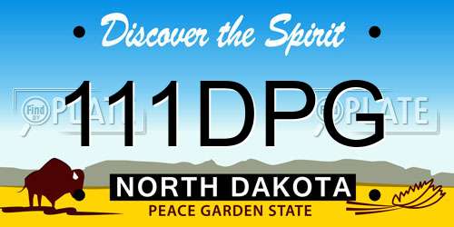 111DPG North Dakota License Plate