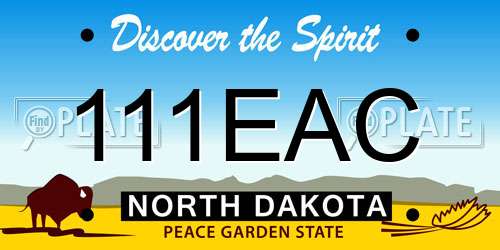 111EAC North Dakota License Plate
