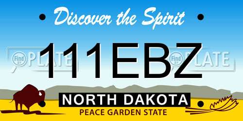 111EBZ North Dakota License Plate