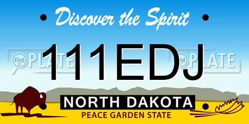 111EDJ North Dakota License Plate