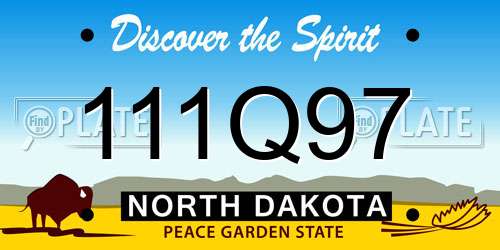 111Q97 North Dakota License Plate